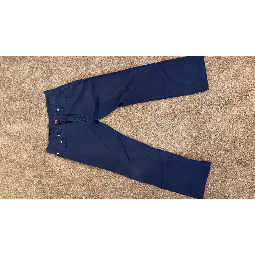 Kiton Napoli Mens 33 Navy Blue Cotton Stretch Straight Leg Pants Made in Italy